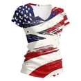 thumbnail image 5 of DHFJKG V Neck T Shirt Women Short Sleeve Independence Day US National Flag Tees 250 Years Anniversary USA Shirts, 5 of 5