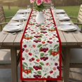thumbnail image 4 of Cherry Table Runner 72 Inches, Vintage Watercolor Purple Red Fruits on Linen Bed Runner Dresser Scarves Tabletop for Indoor Outdoor Parties/Ceremony/Banquet, 14" x 72", 4 of 9
