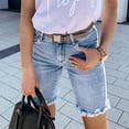 thumbnail image 6 of ClodeEU Women's Distressed Denim Shorts with Button Pockets ,Casual Jean Shorts Light Blue,Womens Plus XXL, 6 of 8