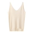 thumbnail image 2 of Qwertyu Women's Tank Top with Knitted Sequins Sleeveless V Neck Shirt Casual Sequins Strappy Elegant Blouses Beige One Size, 2 of 5