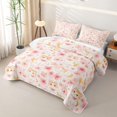 thumbnail image 3 of Manfei Kawaii Pet Twin Quilt Set, Spring Cherry Blossoms Twin Coverlet Set, Pink, 2pcs, 1 Bedspread and 1 Pillowcase, 3 of 7