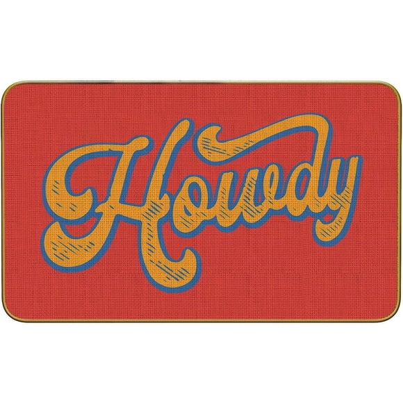 Tapis d'Entrée Drôle Rose Vif Howdy 30x17 Pouces Style Preppy Cowgirl pour Maison Cuisine Entrée avant; Tapis de Sol Tendance Extérieur/intérieur Couleur Rouge Ajoute une Touche de Couleur