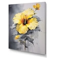 thumbnail image 2 of Designart "Serenading Hibiscus In Yellow And Grey II" Hibiscus Wall Art Living Room, 2 of 7
