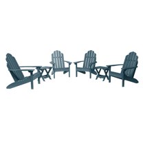 Highwood 6-pc Classic Westport Adirondack Set with 4 Classic Westport Adirondack Chairs and 2 Folding Side Tables - Outdoor, Eco-friendly, Synthetic Wood