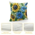 thumbnail image 4 of JEUXUS  Ink Painting Watercolor Yellow Sunflowers Blue Flowers Summer Decorative Throw Pillow Cover Case Home Living Room Bed Sofa Car, 4 of 5