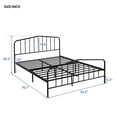 thumbnail image 7 of Full Size Bed Frame, Metal Platform Bed with Vintage Curved Headboard and Footboard, Victorian Style Mattress Foundation, Solid Sturdy Steel Slat Support, No Box Spring Needed, Black, 7 of 7