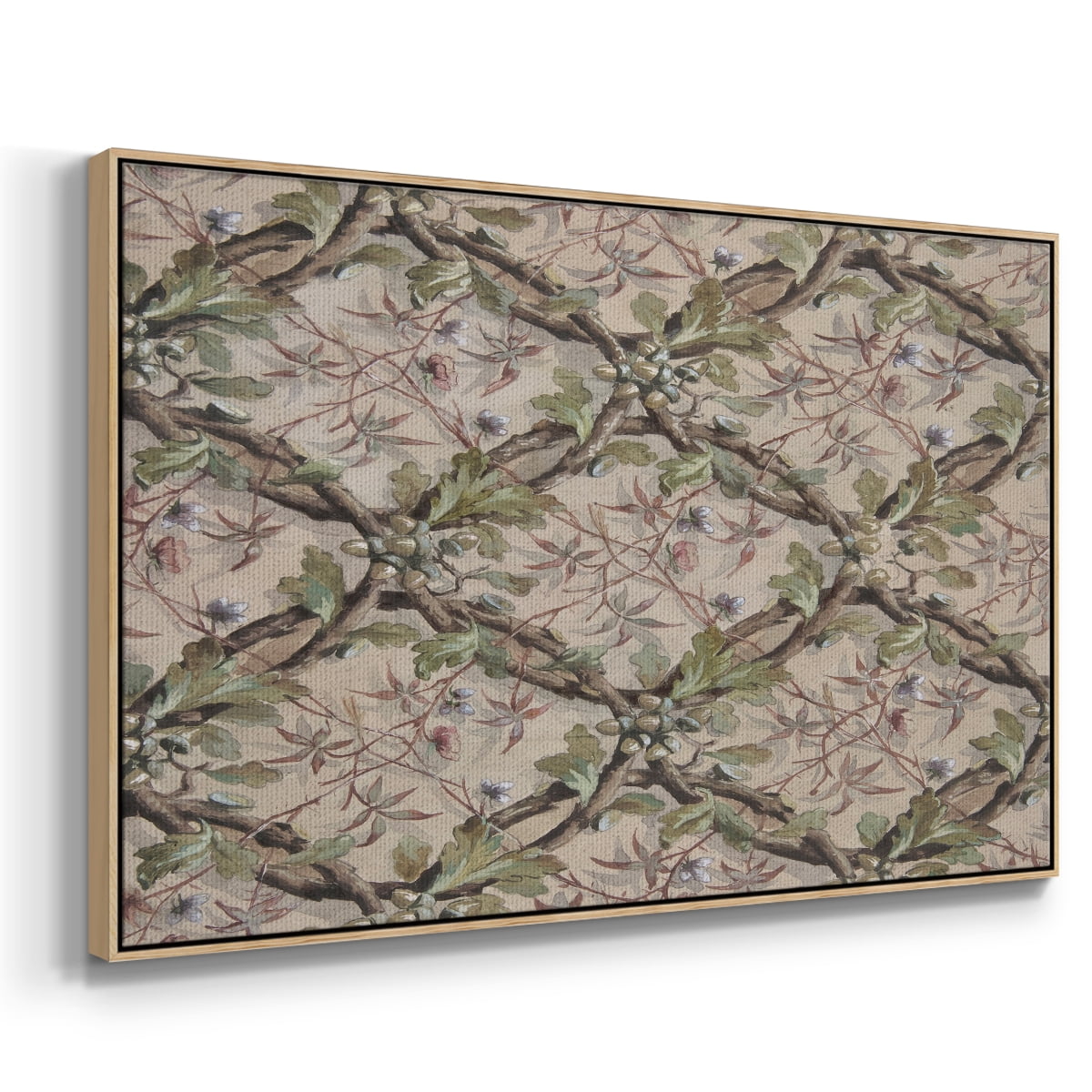 Vintage Abstract Print-IV Framed in Natural Wood Wood Gallery Wrapped Canvas 25 in. x 37 in.