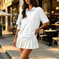 thumbnail image 2 of Stralyhd Womens Polo Shirts Short Sleeve V Neck Business Casual Collared Tops Summer Dressy Blouses White S, 2 of 6