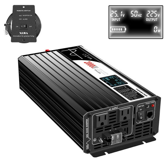 CNSWIPOWER 2000W (Potencia máxima 4000W) inversor CC 48V de Onda sinusoidal Pura y convertidor Solar a CA 120V 60 Hz con Arranque Suave para Coche y Camping (CC 48V (Rango 40V-60V) 2000W)