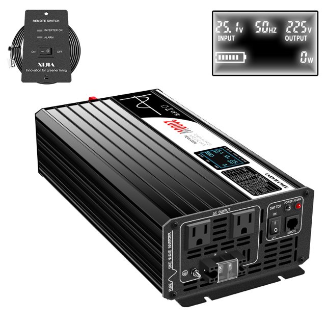 CNSWIPOWER 2000W (Potencia máxima 4000W) inversor CC 48V de Onda sinusoidal Pura y convertidor Solar a CA 120V 60 Hz con Arranque Suave para Coche y Camping (CC 48V (Rango 40V-60V) 2000W)