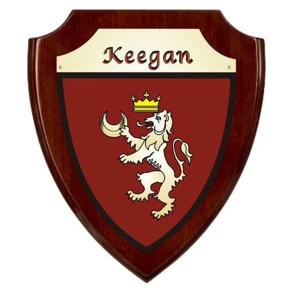 Keegan Irish Coat of Arms Shield Plaque - Rosewood Finish