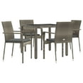 thumbnail image 3 of vidaXL 5 Piece Patio Dining Set with Cushions Black Poly Rattan, 3 of 10