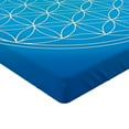 thumbnail image 2 of Ambesonne Blue Fitted Sheet, Flower of Life Grid, Twin Size, Blue White, 2 of 3