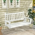 thumbnail image 1 of Costway 3-Person Wooden Outdoor Porch Swing Heavy Duty Patio Hanging Bench Chair White, 1 of 10