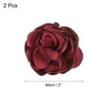 thumbnail image 2 of Rose Flower Hair Clips Hairpin Floral Brooches Pin Handmade Fabric Flower Brooch, Wine Red, 2 Pack, 2 of 6