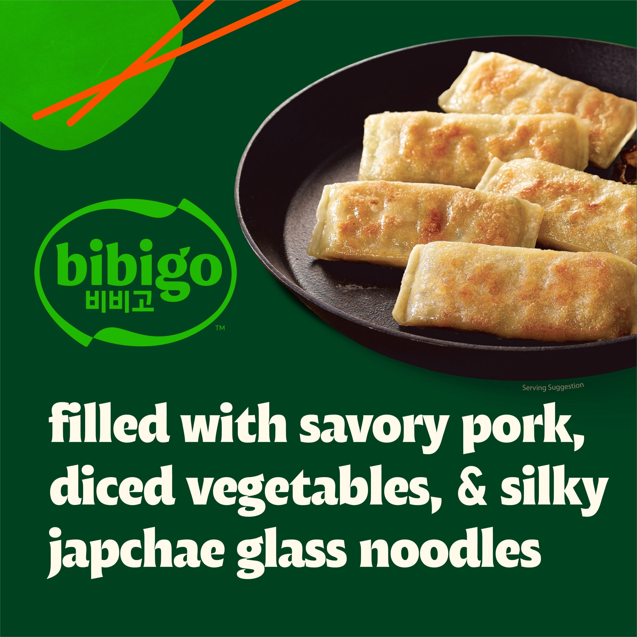 Bibigo Frozen Pork & Vegetable Japchae Potstickers, 24.0 oz