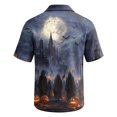 thumbnail image 4 of Men's Halloween Shirts Skeleton Witch Hat Graphic Collared Casual Tees Pumpkin Print Short Sleeve Horror Cute T Shirt 3XL, 4 of 6