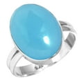 thumbnail image 1 of 925 Silver Ring For Women - Teens Blue Chalcedony Stone Silver Ring Size 7 Costume Silver Ring Size 7 Gift For Mom On Mothers' Day 925 Silver Jewelry With Gemstone, 1 of 5