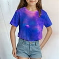 thumbnail image 2 of ZTKWD Boys Girls Kids Shirts Tops Short Sleeve Starry Sky Galaxy Print 6-16 Years, 2 of 4
