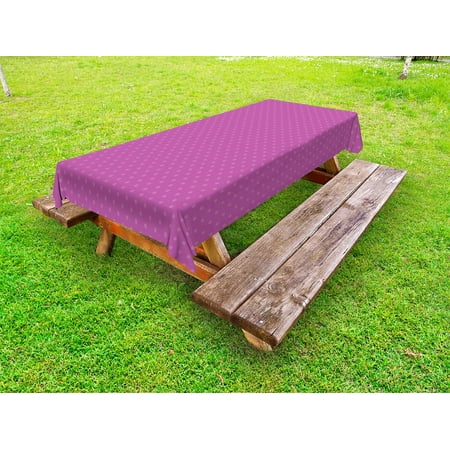 Large Outdoor Tablecloth Mauve Outdoor Tablecloth, Retro Polka Dot Background Nostalgic Large Spots Regular Vintage Artful Pattern, Decorative Washable Fabric Picnic Tablecloth, 58 X 104 Inches, Mauve Violet, by Ambesonne ()