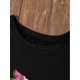 thumbnail image 3 of Camiseta informal Chucks & Pearls con estampado de elastano, cuello redondo, elasticidad media y manga corta para mujer, ideal para primavera/verano/otoño. Ideal para uso diario, para adultos, hombres, 3 of 6