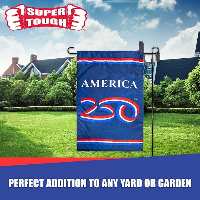 USA 250th Anniversary Garden Banner 12" x 18" Flag | USA-Made Nyl-Glo Nylon Outdoor Flag | Durable Canvas Header and Brass Grommets | UV Resistant Colors | Special Edition 250 Celebration Flag