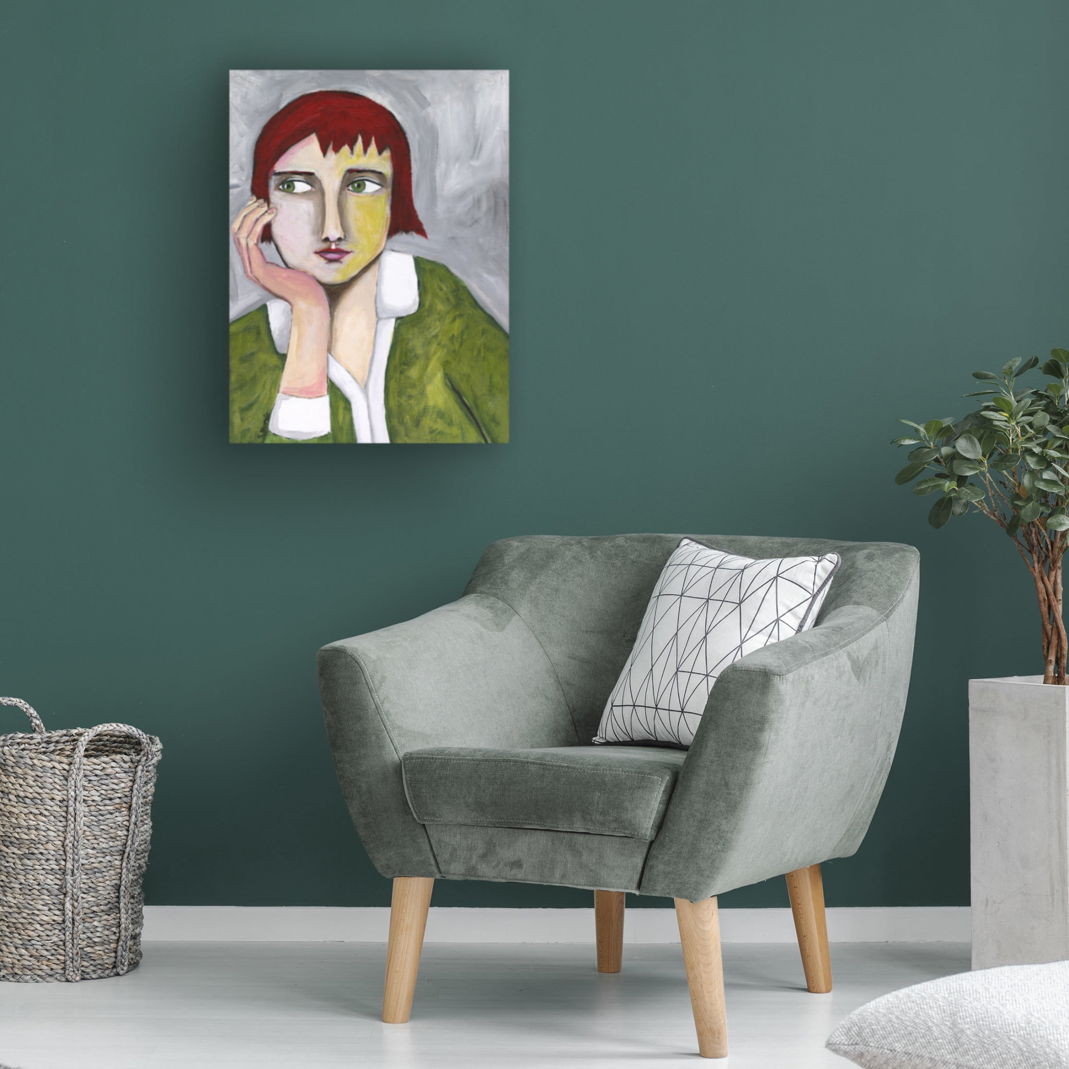 Trademark Fine Art Sharyn Bursic Thinking Lady Canvas Wall Art