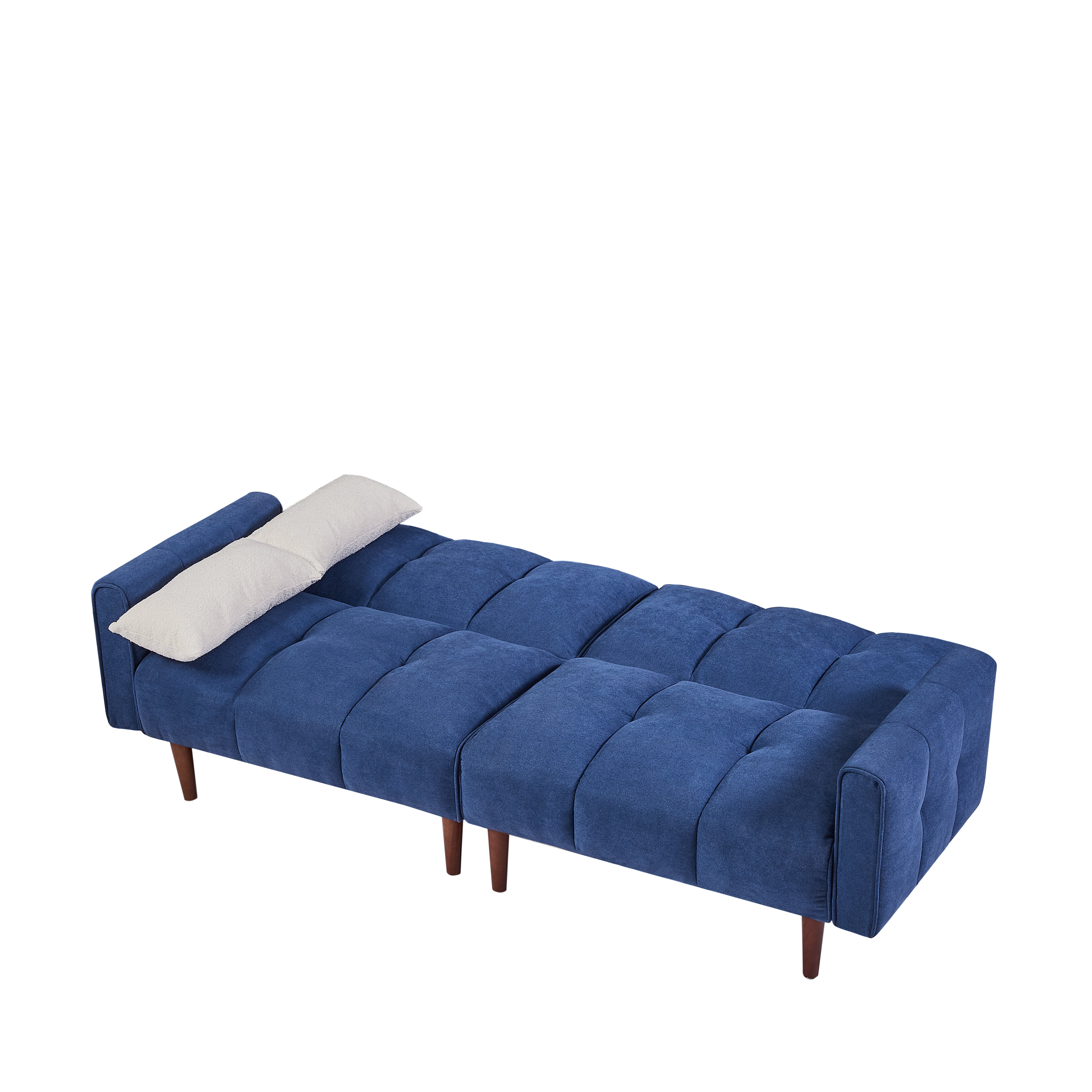 DEALTOPS Futon Convertible Sofa Bed, Upholstered Sleeper Sofa Couches Adjustable Back Loveseat for Living Room, Bedroom - Blue