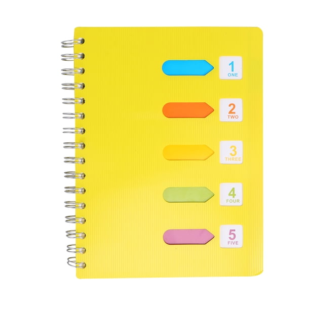 GOOHOCHY Cuadernos de espiral lateral Bloc de notas grueso Bloc de notas de categoría Estudiantes Papelería para diario Diario Viaje (A5 Tamaño mediano Amarillo)