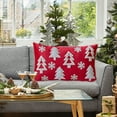 thumbnail image 5 of Christmas Embroidery Lumbar Pillow Cover 12x20 Inch | Red Xmas Decorative Throw Cover for Sofa Couch | Winter Holiday Cushion Cover with Hidden Zipper | Festive Home Decor, 5 of 6