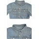 thumbnail image 5 of Women's Vintage Denim Dress Casual Short Sleeve Button Down Lapel Swing Midi Jeans Dress With Pockets, 5 of 5