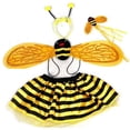 thumbnail image 2 of Disfraz de baile para niños 61 alas de abeja Ángel mariquita cuatro juegos amarillo disfraz de actuación escenario accesorios, 2 of 6