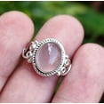thumbnail image 6 of Navya Craft Rose Quartz Oval Sterling Silver Handmade Pink Gemstone Statement Women Ring Size 10.0, 6 of 7