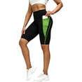 thumbnail image 2 of Inleife Womens High Waist Yoga Shorts Color Block Biker Shorts With Side Pockets Tummy Control Workout Leggings, 2 of 6