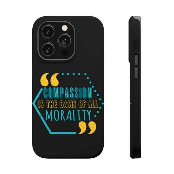 DistinctInk Tough Case for Apple iPhone 15 PRO (6.1" Screen), Compatible with MagSafe Charging - Compassion Basis Of Morality