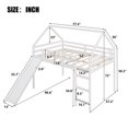 thumbnail image 3 of Full Size House-shaped Loft Bed Frame with Slide and Built-in Ladder, Low Loft bed with Safety Guardrail, No Box Spring Required, White, 3 of 7