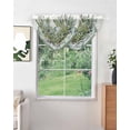 thumbnail image 2 of Eucalyptus Green Sheer Waterfall Valance Curtains for Window, Vintage Bottle Succulents Stripes Rod Pocket Sheer Topper Swag Curtains for Living Room, Kitchen 38.5"W x 47.2"L, 3 Panels, 2 of 7