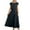 Black, variant on Jalioing Casual Midi Dress for Women Short Sleeve Sundress Drawstring Cotton Linen Dresses