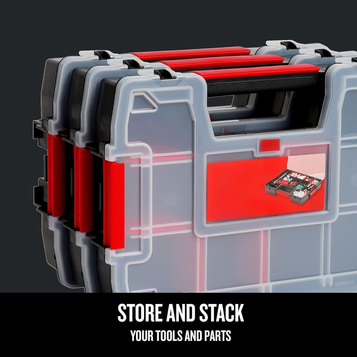 Tool Organizer, 2-Packs with 14-Compartments, Lid Includes Secure Latch (CMST60944M)