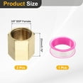 thumbnail image 2 of Uxcell Brass Pipe Fitting, 2Pcs 3/8" BSP Female x 3/8" BSP Female Thread Connector Brass Hex Nipple Pipe Fitting Adapter for Gas Water Refrigeration System Conversion, 2 of 7