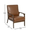 thumbnail image 6 of Flash Furniture Langston Living Room Chair, Cognac LeatherSoft, 6 of 12