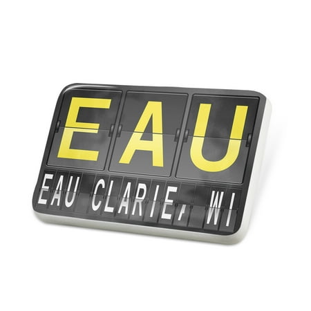 Porcelein Pin EAU Airport Code for Eau Clarie, WI Lapel Badge – NEONBLOND