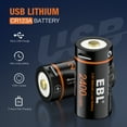 thumbnail image 2 of EBL 3 Volts CR123 16340 Rechargeable Batteries 4Pcs with Micro USB Cable for Arlo VMC3030 VMS3330 VMS3130 VMS3430 VMK3200 Wireless Security Cameras Flashlights, 2 of 7