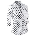 thumbnail image 3 of Doublju Women's 3/4 Sleeve Slim Fit Button Down Dress Shirt, 3 of 4