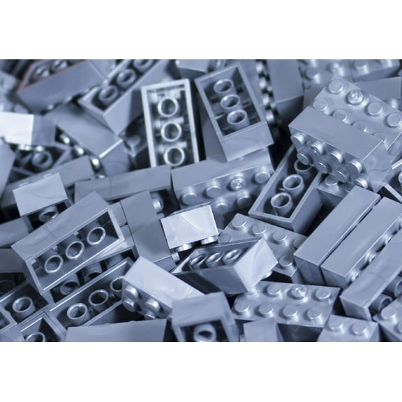 2X4 Bricks Metalic Silver 100 Pack