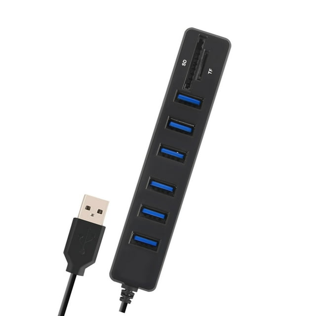 Hub USB, Combo USB 2.0 De 6 Puertos Con Lector De Tarjetas SD TF, Plug And Play Para 7 8 10 2000 ME XP Vista, Mac OS9.1 O Posterior