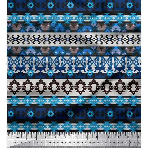 Soimoi Cotton Duck Fabric Aztec Southwestern Print Fabric by the Yard 42 Inch Wide