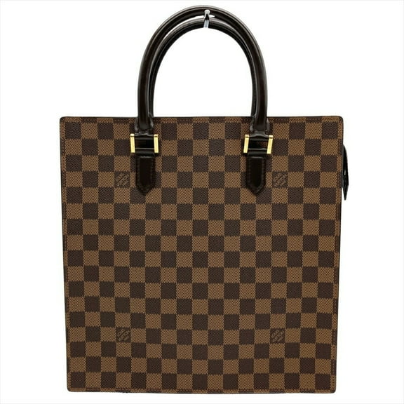 Pre-Owned Louis Vuitton Sac Plat Handbag Damier Ebene N51140 Brown MI0978 Women's (Good)