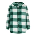 thumbnail image 4 of qucoqpe Winter Plaid Jackets for Men Trendy Plushy Fleece Full Zip Hooded Coat with Pockets, 4 of 6
