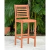 Amazonia Mikonos 1-Piece Patio Barstool | Eucalyptus Wood | Ideal for Outdoors and Indoors, Brown